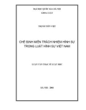 Luận văn Thạc sĩ Luật học: Chế định miễn trách nhiệm hình sự trong luật hình sự Việt Nam