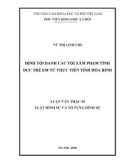 Luận văn Thạc sĩ Luật hình sự và Tố tụng hình sự: Định tội danh các tội xâm phạm tình dục trẻ em từ thực tiễn tỉnh Hòa Bình