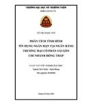 Khóa luận tốt nghiệp Tài chính - Ngân hàng: Phân tích tình hình tín dụng ngắn hạn tại Ngân hàng Thương mại Cổ phần Sài Gòn chi nhánh Đồng Tháp