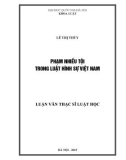 Luận văn Thạc sĩ Luật học: Phạm nhiều tội theo Luật hình sự Việt Nam