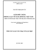 Toán tắt luận văn Thạc sĩ Luật học: Giám đốc thẩm trong luật tố tụng Hình sự Việt Nam