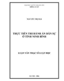 Luận văn Thạc sĩ Luật học: Thực tiễn thi hành án dân sự ở tỉnh Ninh Bình