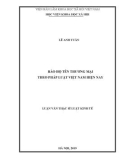 Luận văn Thạc sĩ Luật kinh tế: Bảo hộ tên thương mại theo pháp luật Việt Nam hiện na