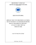 Luận văn Thạc sĩ Luật học: Kiểm sát việc tuân theo pháp luật trong xét xử sơ thẩm vụ án kinh doanh thương mại của Viện kiểm sát nhân dân – Lý luận và thực tiễn tại tỉnh Tây Ninh