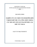 Luận văn Thạc sĩ Kinh tế: Nghiên cứu các nhân tố ảnh hưởng đến ý định nghỉ việc của công nhân trong các nhà máy bao bì nhựa tại khu vực thành Phố Hồ Chí Minh