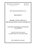 Tóm tắt Luận văn thạc sĩ Luật học: Phổ biến, giáo dục pháp luật trên địa bàn huyện Tây Hòa, tỉnh Phú Yên