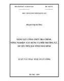 Luận văn Thạc sĩ Quản lý công: Năng lực công chức Địa chính – nông nghiệp – xây dựng và môi trường xã, huyện Tiền Hải, tỉnh Thái Bình