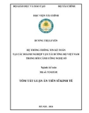 Tóm tắt Luận án Tiến sĩ Kinh tế: Hệ thống thông tin kế toán tại các doanh nghiệp vận tải đường bộ Việt Nam trong bối cảnh công nghệ số