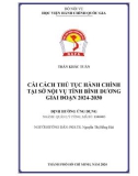 Luận văn Thạc sĩ Quản lý công: ải cách thủ tục hành chính tại sở nội vụ tỉnh Bình Dương giai đoạn 2024-2030