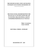 Summary doctoral thesis: The study of relationship between the quality of accounting software and accounting, organizational agility, enterprise performance in Vietnam