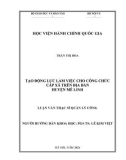 Luận văn Thạc sĩ Quản lý công: Tạo động lực làm việc cho công chức cấp xã trên địa bàn huyện Mê Linh, Thành Phố Hà Nội