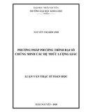 Luận văn Thạc sĩ Toán học: Phương pháp phương trình đại số chứng minh các hệ thức lượng giác