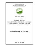 Luận văn Thạc sĩ Lâm học: Đánh giá hiệu quả của một số mô hình trồng rừng sản xuất tại huyện Văn Lãng, tỉnh Lạng Sơn