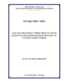 Luận văn: Các giải pháp phát triển dịch vụ ngân hàng tại Chi nhánh Ngân hàng Đầu tư và phát triển TPHCM