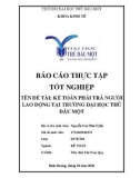 Báo cáo tốt nghiệp: Kế toán phải trả người lao động tại Trường Đại học Thủ Dầu Một