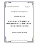 Luận văn Thạc sĩ Quản lý công: Quản lý nhà nước về dân số trên địa bàn huyện Bình Chánh, thành phố Hồ Chí Minh