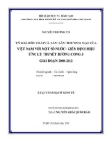 Luận văn Thạc sĩ Kinh tế: Tỷ giá hối đoái và cán cân thương mại của việt nam với một số nước: kiểm định hiệu ứng lý thuyết đường cong J giai đoạn 2000-2012