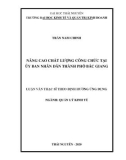 Luận văn Thạc sĩ Quản lý kinh tế: Nâng cao chất lượng công chức tại UBND thành phố Bắc Giang