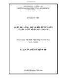 Luận án tiến sĩ Kinh tế: Quản trị công, FDI và đầu tư tư nhân ở các nước đang phát triển