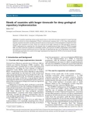 Needs of countries with longer timescale for deep geological repository implementation