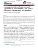 A biophysical elucidation for less toxicity of Agglutinin than Abrin-a from the Seeds of Abrus Precatorius in consequence of crystal structure