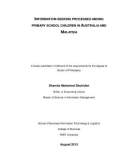 Doctoral thesis of Philosophy: Information-seeking processes among primary school children in Australia and Malaysia