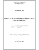 Luận văn: NGHIÊN CỨU ĐÁNH GIÁ MỘT SỐ GIẢI PHÁP BẢO MẬT CLOUD COMPUTING