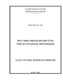 Luận văn Thạc sĩ Kinh tế chính trị: Phát triển theo hướng bền vững ở huyện Yên Khánh, tỉnh Ninh Bình