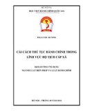 Luận văn Thạc sĩ Luật Hiến pháp và Luật Hành chính: Cải cách thủ tục hành chính lĩnh vực hộ tịch