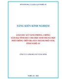 Sáng kiến kinh nghiệm THPT: Giáo dục kỹ năng phòng, chống xâm hại tình dục cho học sinh trung học phổ thông trên địa bàn thành phố Vinh, tỉnh Nghệ An