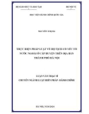 Luận văn Thạc sĩ Luật Hiến pháp và Luật Hành chính: Thực hiện pháp luật hộ tịch có yếu tố nước ngoài ở cấp huyện trên địa bàn thành phố Hà Nội