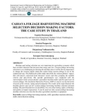 Cassava foliage harvesting machine selection decision making factors: The case study in Thailand