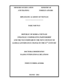 Doctoral dissertation: Republic of Korea Vietnam strategic cooperative partnership and the way forward in the new context of global governance change in the 21st century