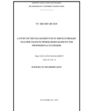 Dissertation summary: To review and rearrange the contingent of teachers, education managers to enhance professional qualifications of teachers, and education managers