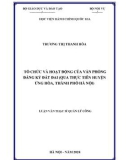 Luận văn Thạc sĩ Quản lý công: Tổ chức và hoạt động của Văn phòng Đăng ký đất đai (Qua thực tiễn huyện Ứng Hòa, thành phố Hà Nội)