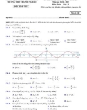 Đề thi giữa học kì 1 môn Toán lớp 11 năm 2024-2025 - Trường THPT Trần Hưng Đạo, Nam Định