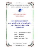 Khóa luận tốt nghiệp: Quy trình kiểm toán các khoản ước tính kế toán tại Công ty kiểm toán Immanuel