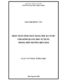 Luận văn Thạc sĩ Hoá học: Phân tích tính chất màng phủ kỵ nước cho kính quang học sử dụng trong môi trường biển đảo