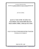 Luận văn Thạc sĩ Quản lý kinh tế: Quản lý nhà nước về công tác giải phóng mặt bằng trên địa bàn thị xã Đông Triều, tỉnh Quảng Ninh