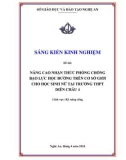 Sáng kiến kinh nghiệm THPT: Nâng cao nhận thức phòng chống bạo lực học đường trên cơ sở giới cho học sinh nữ tại trường THPT Diễn Châu 4