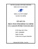 Khóa luận tốt nghiệp: Phân tích tình hình tài chính của SaiGon Petro năm 2010 - 2012