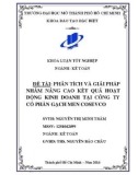 Khóa luận tốt nghiệp: Phân tích và giải pháp nhằm nâng cao kết quả hoạt động kinh doanh tại Công ty cổ phần Gạch men COSEVCO