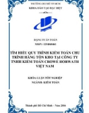 Khóa luận tốt nghiệp: Tìm hiểu quy trình kiểm toán chu trình hàng tồn kho tại Công ty TNHH kiểm toán CROWE HORWATH Vietnam