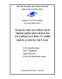 Áp dụng thủ tục phân tích trong kiểm toán báo cáo tài chính tại Công ty TNHH Ernst & Young Việt Nam