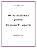 Đề tài On the classification problem for nuclear C -algebras 