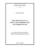 Luận văn Thạc sĩ Quản lý kinh tế: Phát triển nhân lực tại Công ty Trách nhiệm hữu hạn Sun Asterisk Việt Nam