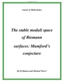 Đề tài The stable moduli space of Riemann surfaces: Mumford’s conjecture 