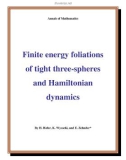 Đề tài Finite energy foliations of tight three-spheres and Hamiltonian dynamics 