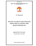 Đề án tốt nghiệp Quản lý công: Phát huy vai trò của đạo Công giáo trong lĩnh vực giáo dục trên địa bàn tỉnh Đắk Lắk