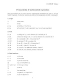 Pronunciation of mathematical expressions